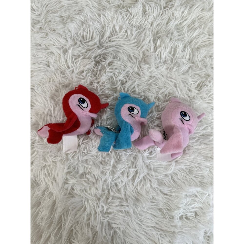 Vintage Neopets McDonald's Plush Toy Lot Of 3 Blue, Red & Pink Flotsam